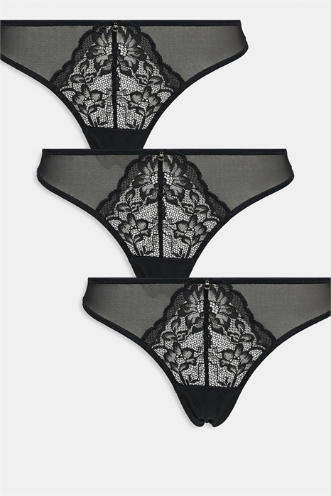 Набор из 3-х сексуальных кружевных стрингов артикул 148816511
