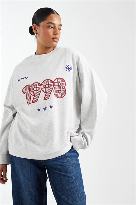 ASOS DESIGN: свитшот свободного кроя Curve с спортивным принтом 1998 артикул 153366076