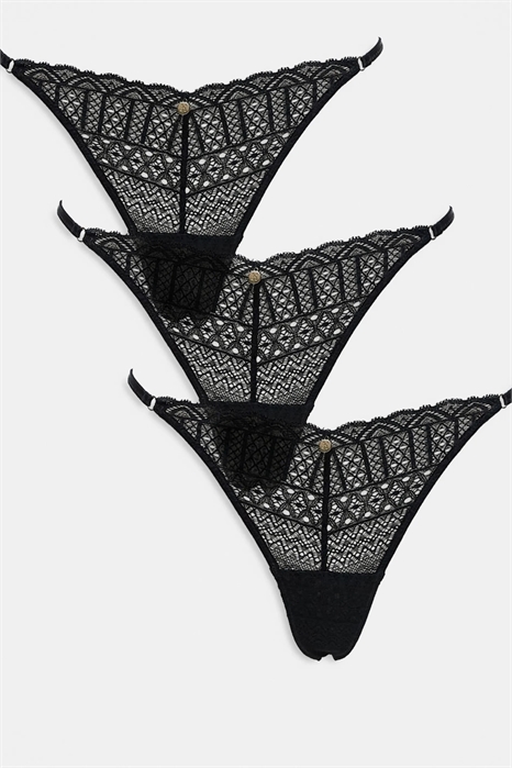 Комплект из 3-х кружевных стрингов артикул 141005969