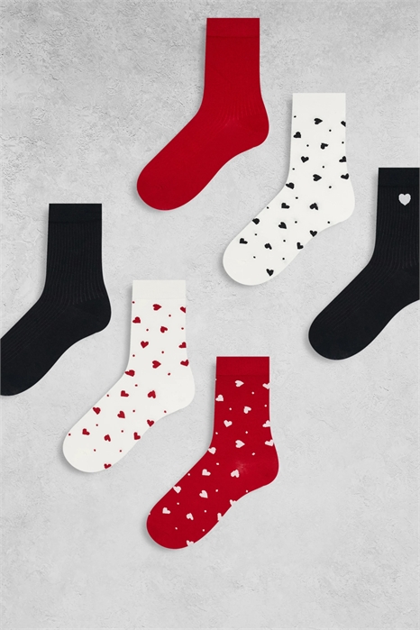 Набор из 7 пар носков с принтом в виде сердечек и точек артикул 150201738