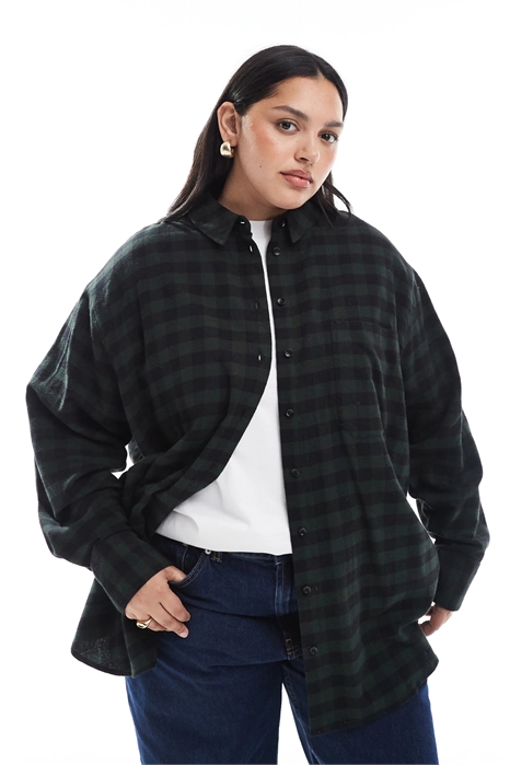 ASOS DESIGN Curve: рубашка свободного кроя с ворсистой текстурой артикул 148224185