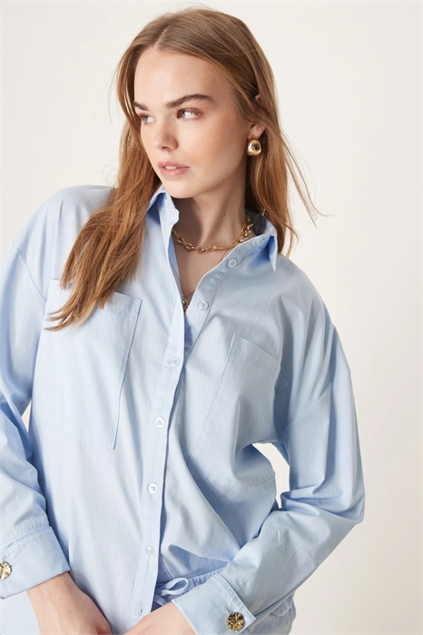 Рубашка из хлопкового поплина co-ord артикул 140464694