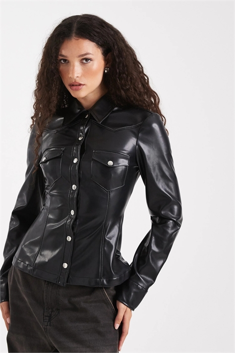 Рубашка в стиле вестерн из искусственной кожи артикул 150666501