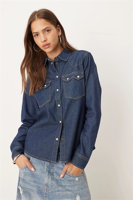 Джинсовая рубашка артикул 148610653