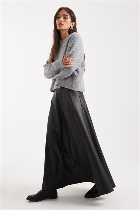 Макси-юбка из искусственной кожи артикул 148074263