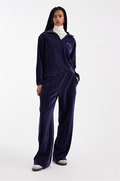 Брюки с широкими брючинами и эксклюзивной боковой вставкой из велюра co-ord артикул 151999530