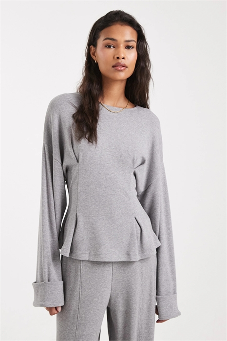 Толстовка из тонкого трикотажа с затягивающейся талией, широкими манжетами и длинными рукавами артикул 150344780