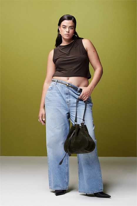 ASOS DESIGN — джинсы «dad jeans» с широкими брючинами для полных артикул 132627308