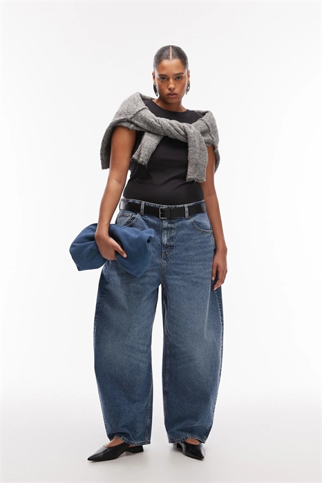 Джинсы ASOS DESIGN Curve с высокой талией и широкими брючинами артикул 149040611