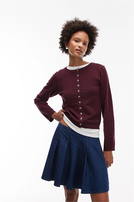 Мини-юбка из денима с складками артикул 152700845