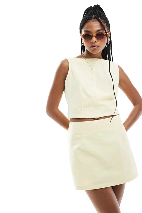 Юбка из смешанного льна артикул 144216768