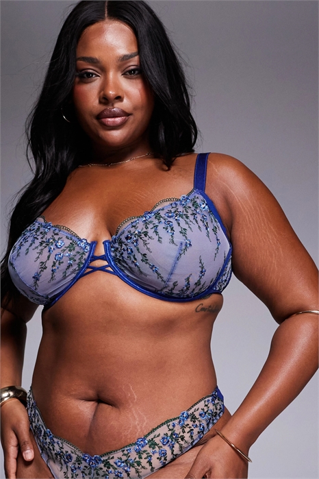ASOS DESIGN Curve Noa — бюстгальтер с косточками и вышивкой премиум-класса артикул 142402071