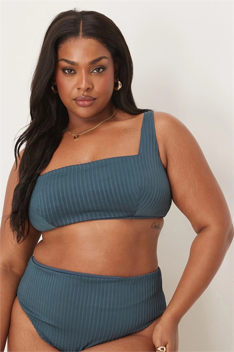 ASOS DESIGN Curve Riddy: укороченный топ-бикини с ребристой отделкой артикул 141217222