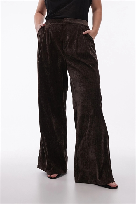 ASOS DESIGN Curve: брюки с широкими брючинами из фактурного бархата артикул 149757595