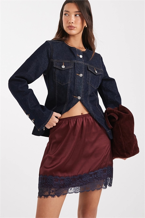 Мини-юбка с кружевной отделкой артикул 148522282