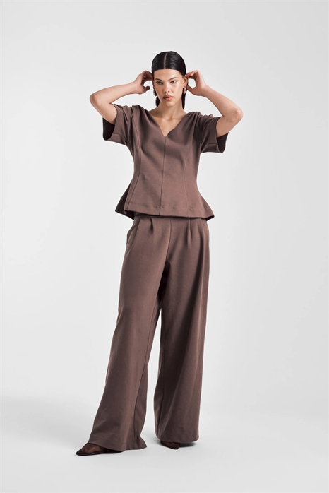 Брюки с широкими штанинами и складками спереди co-ord артикул 148215391