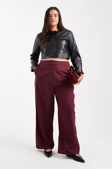 ASOS DESIGN Curve — брюки свободного кроя с прямыми брючинами, темно-вишневого цвета артикул 147473532