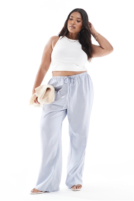 Брюки с широкими штанинами и завязками сбоку артикул 142296140