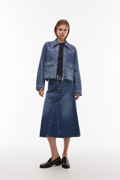 Культовая длинная джинсовая юбка артикул 142435584