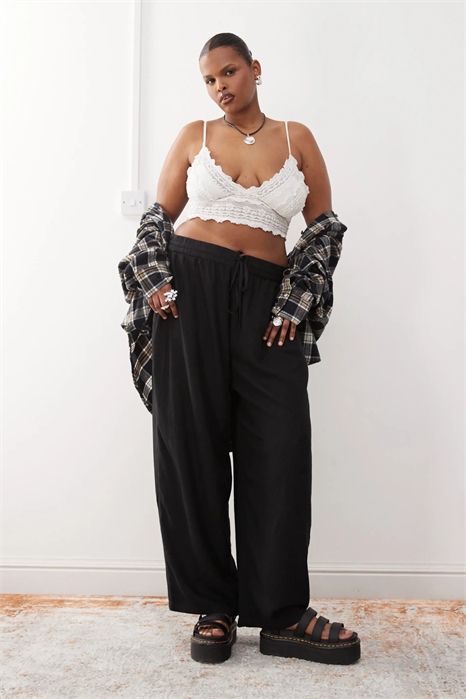 Брюки свободного кроя из смешанного льна артикул 138466549