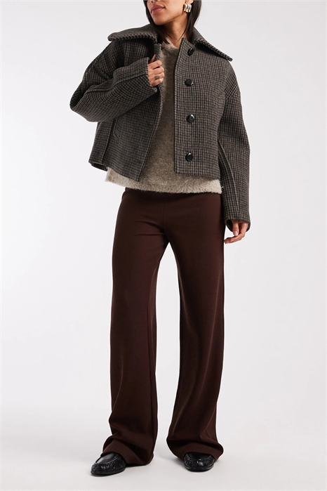 Брюки с широкими брючинами из плотной ребристой ткани артикул 149150911