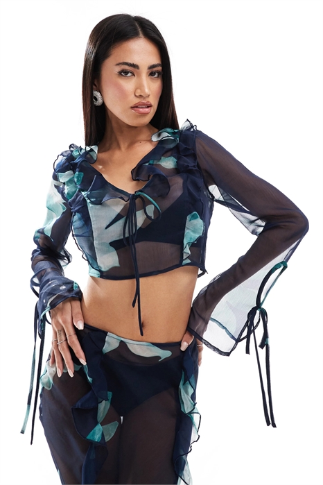 Короткий топ из ткани co-ord артикул 135256589