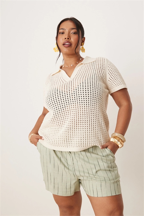 ASOS DESIGN: Шорты свободного кроя в стиле «dad shorts» из льна артикул 143140925