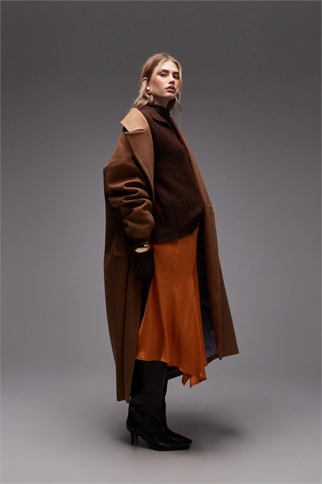 Юбка нестандартной длины с годетами и разрезами артикул 153593522