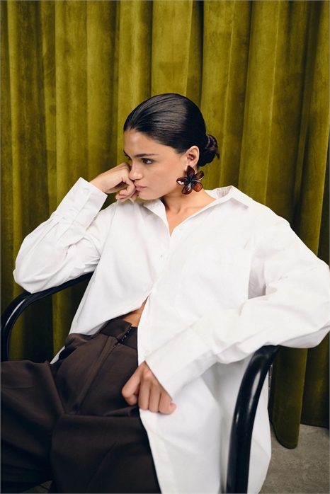 Рубашка свободного кроя артикул 143260760