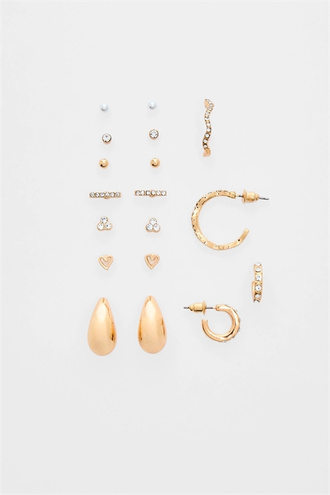 Набор из 9 пар мини-серёжек в форме капли артикул 148709398