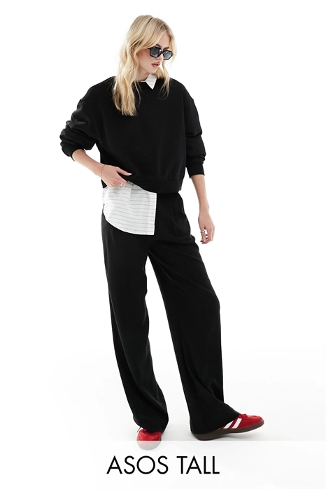 ASOS DESIGN — брюки свободного кроя с прямыми брючинами для высоких людей из льна артикул 133344272