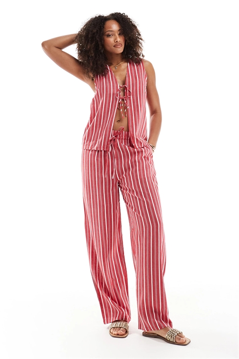 Брюки-кюлоты с эффектом льна co-ord артикул 140311364