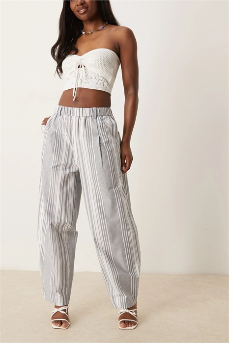 Брюки-бочки под лен артикул 140861353