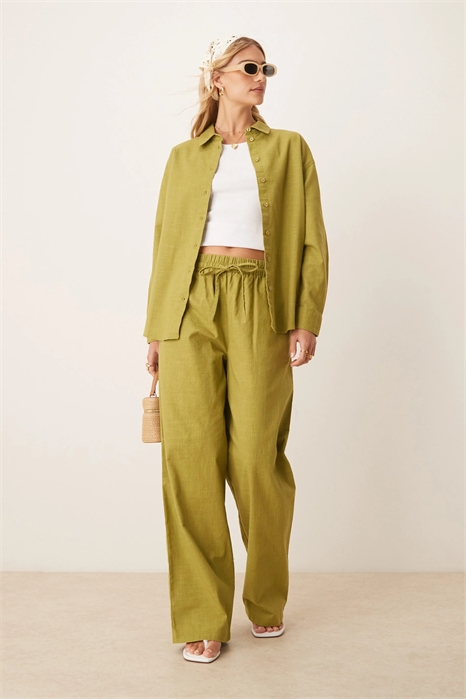 Брюки-кюлоты с эффектом льна co-ord артикул 140658830