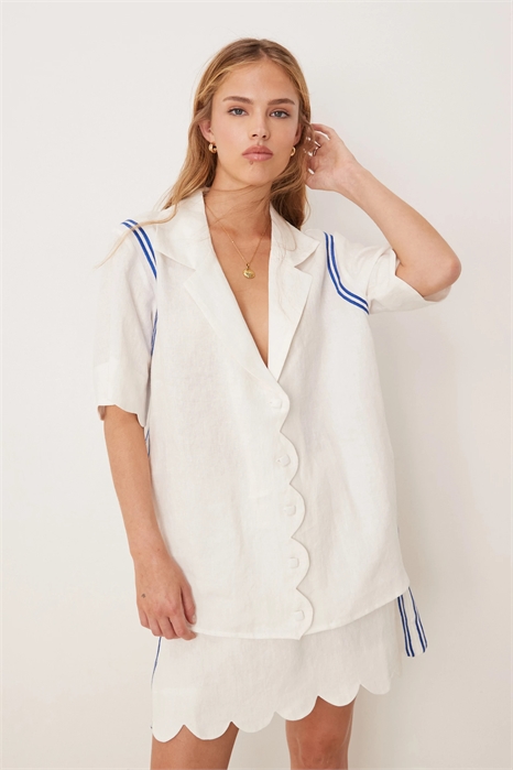 Льняная рубашка с волнистым краем от Gigi co-ord артикул 143081517