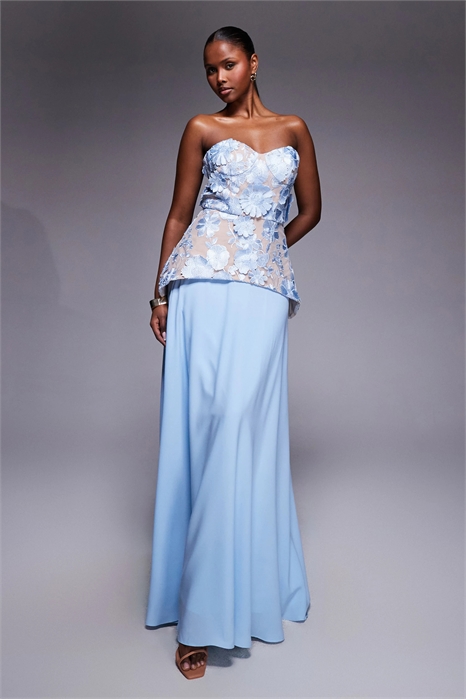 Макси-платье с элементами корсета из цветочного кружева от Kay артикул 152420348