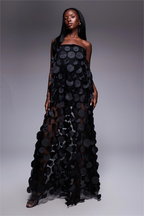 Плюс-размерное платье с 3D-вставкой на поясе артикул 148030339