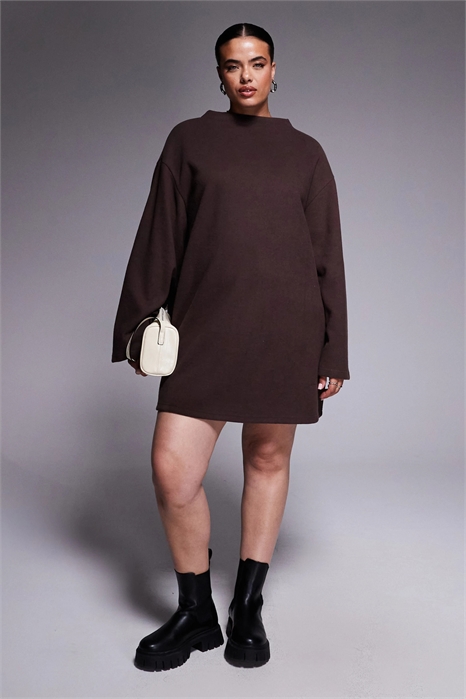 ASOS DESIGN Curve: мини-платье с широкими рукавами из сверхмягкой ткани артикул 148656103