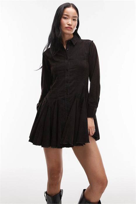 Платье-рубашка из шнура с зауженной талией артикул 149753603