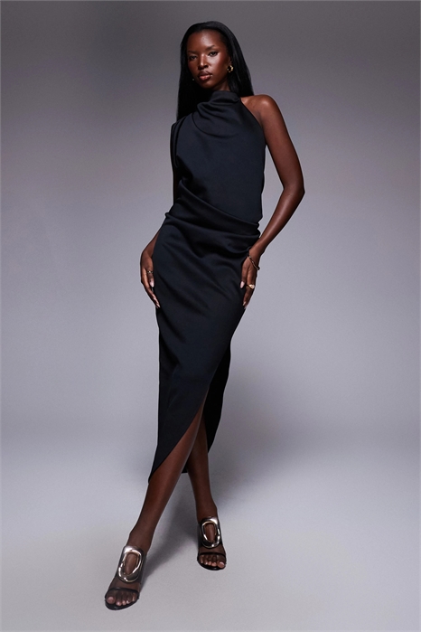 Платье средней длины с одним плечом артикул 151481805