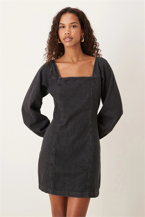 Мини-платье из денима с квадратным вырезом от Porth артикул 150263779