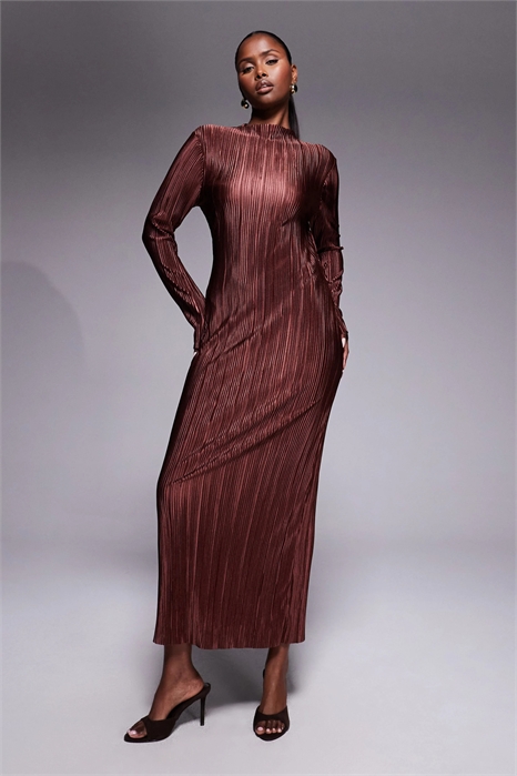 Платье с завязками на спине и длинными рукавами, с плиссировкой артикул 151931974