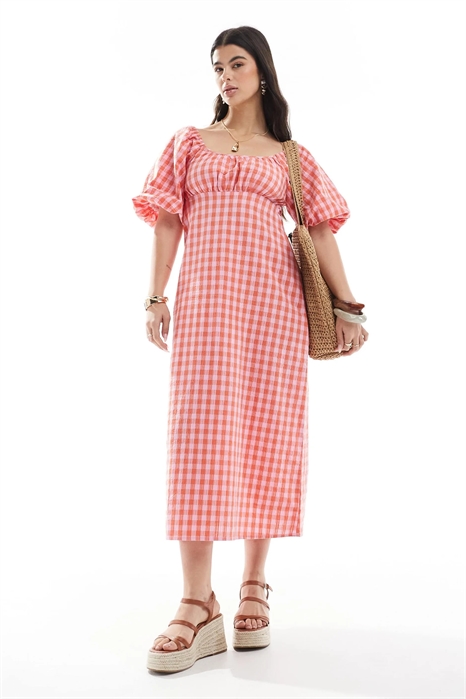 Платье в клетку с рукавами-буфетками от Milkmaid артикул 140137173