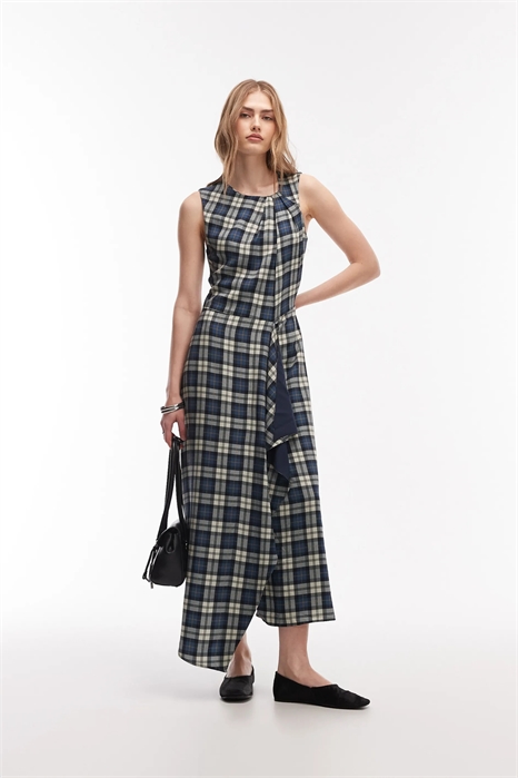 Платье-миди асимметричного кроя с закрученным элементом артикул 154903149