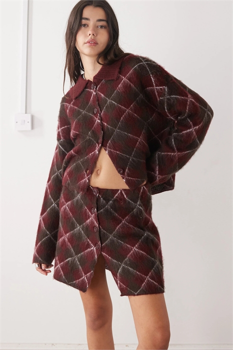 Мини-юбка в клетку с пуговицами артикул 150554644