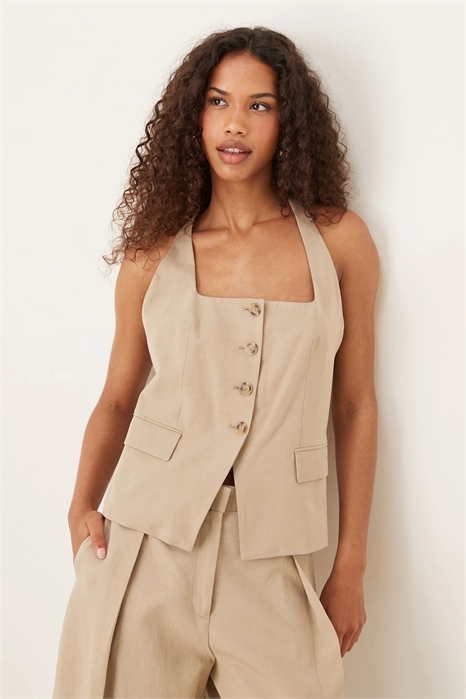 Жилет с завязками на шее из смешанной хлопковой ткани co-ord артикул 148446892