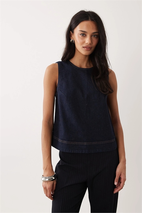 Джинсовый топ без рукавов артикул 155637653