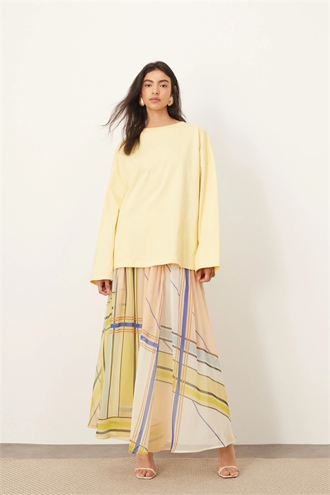 Многослойная юбка макси с завязками на талии артикул 143082329