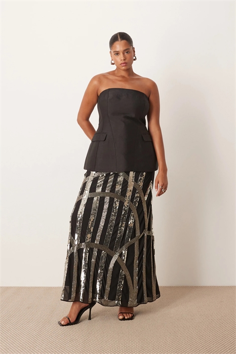 Макси-юбка с линейным декором в стиле «Curve deco» артикул 149432417