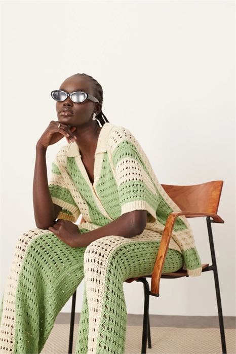 Рубашка свободного кроя с вертикальными полосками из трикотажа co-ord артикул 139405586